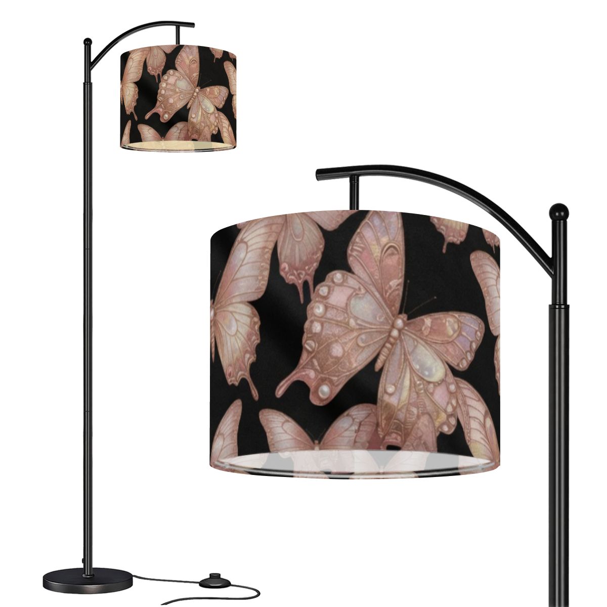 Motyle Rosegold — Lampa podłogowa łukowa