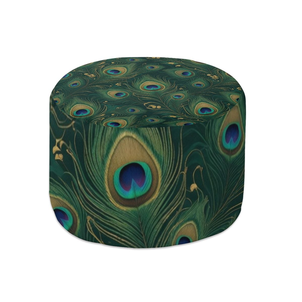 Round Pouf Ottoman 01pawtealgold