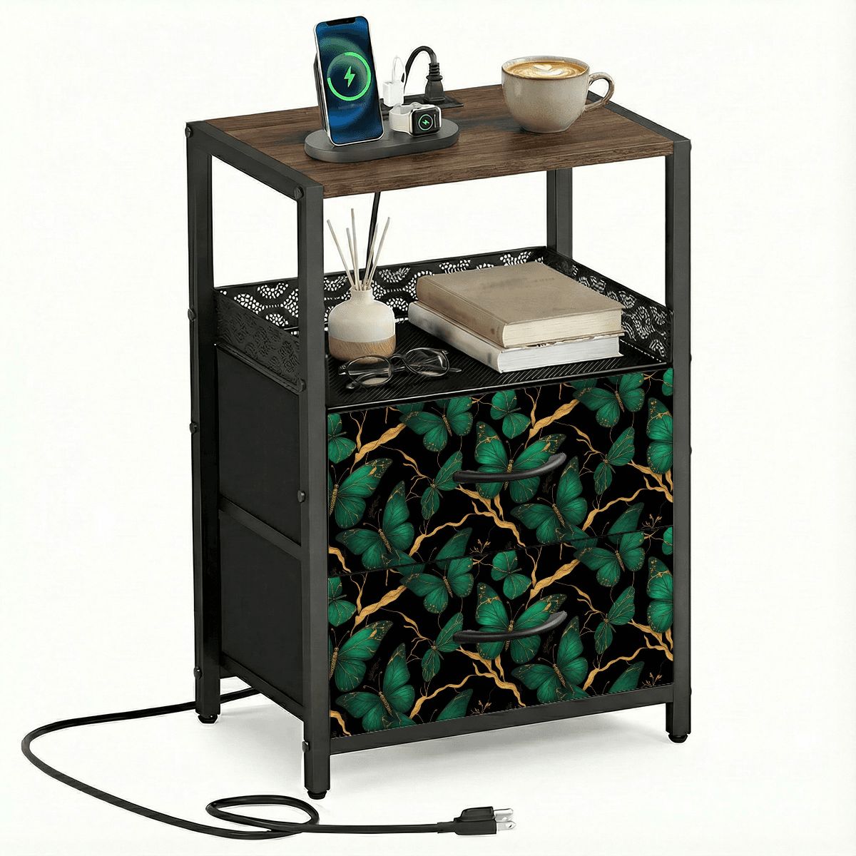 2Drawer Bedside Table 09motyleszmaragd