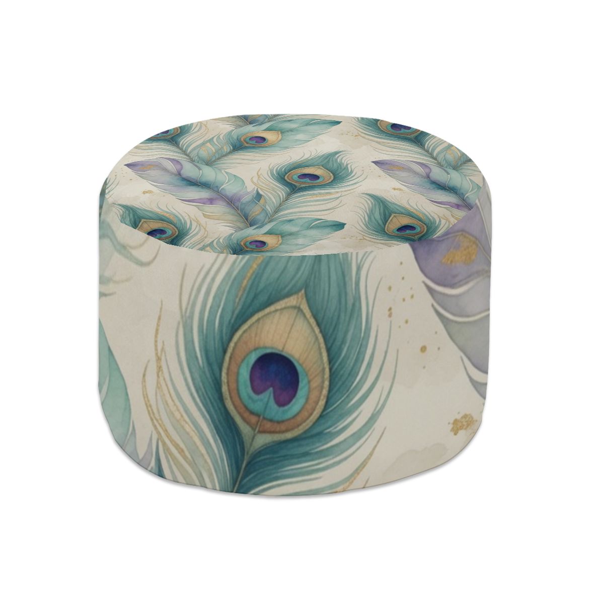 Round Pouf Ottoman 09pawakwarela