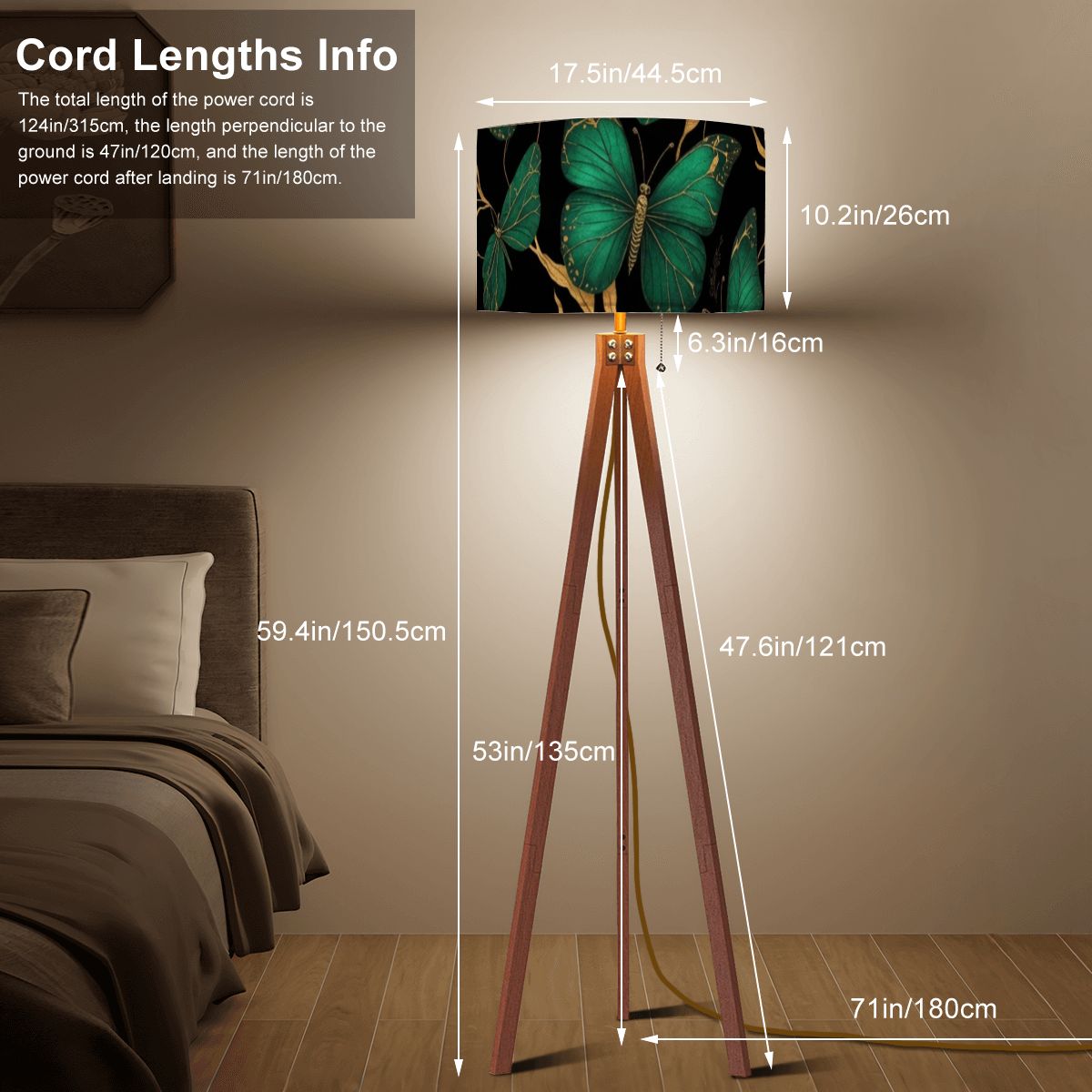 Motyle Szmaragd — Tripod floor lamp