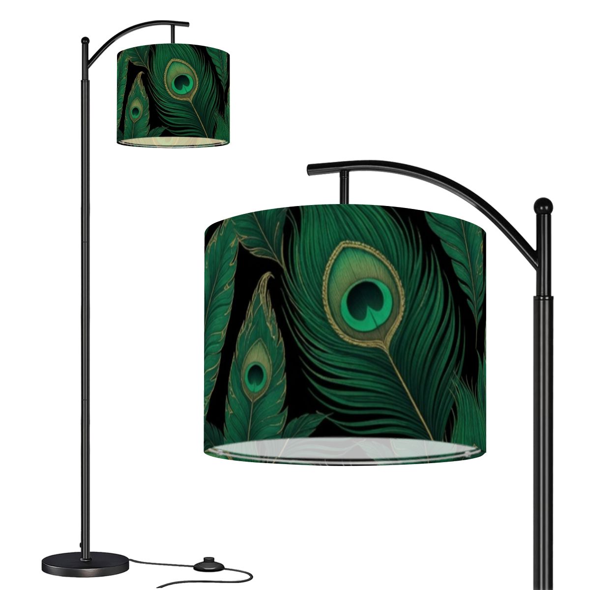 Paw Liscie — Lampa podłogowa łukowa
