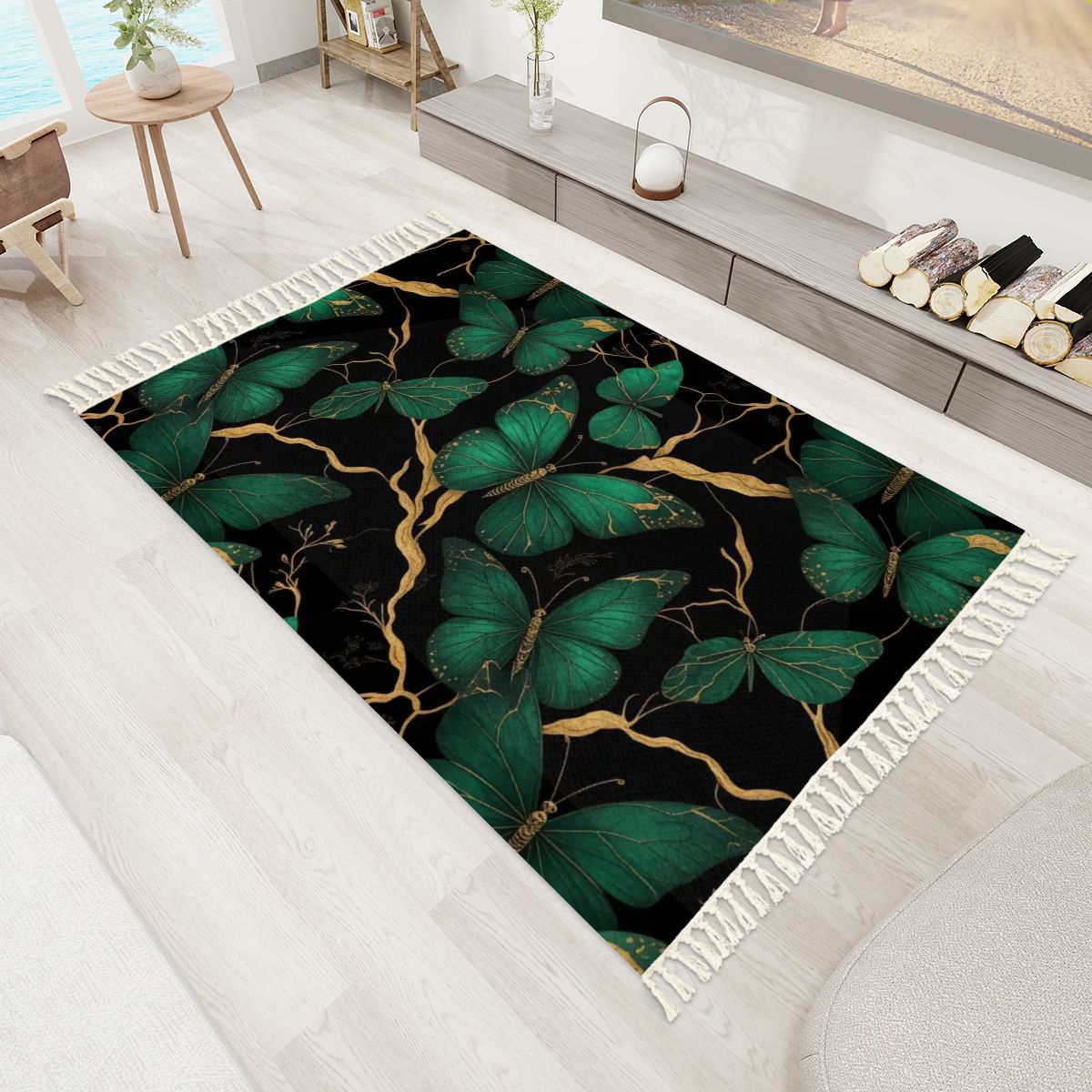 Motyle Szmaragd — Rug with tassels