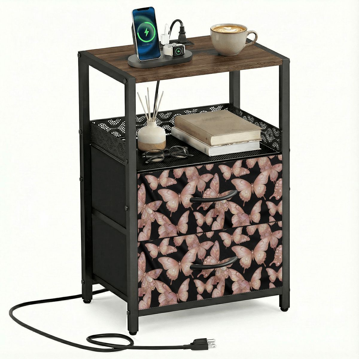 2Drawer Bedside Table 05motylerosegold