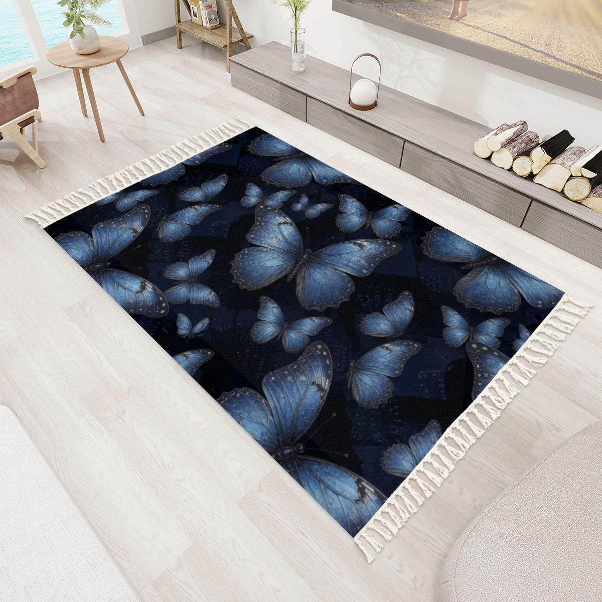 Motyle Morpho — Rug with tassels