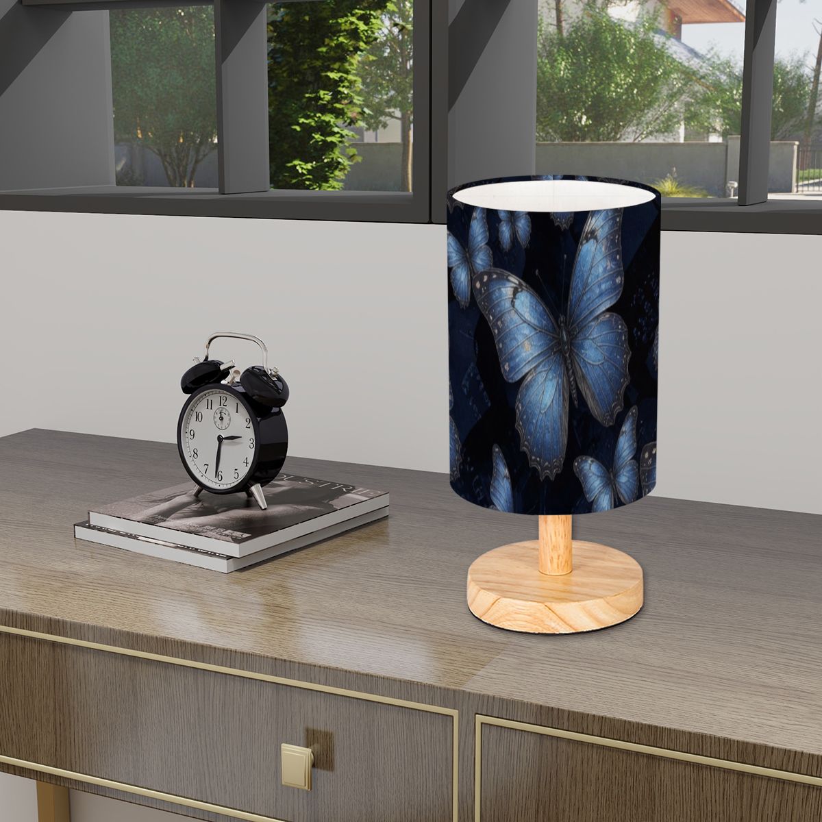 Motyle Morpho — Zylindrische Tischlampe