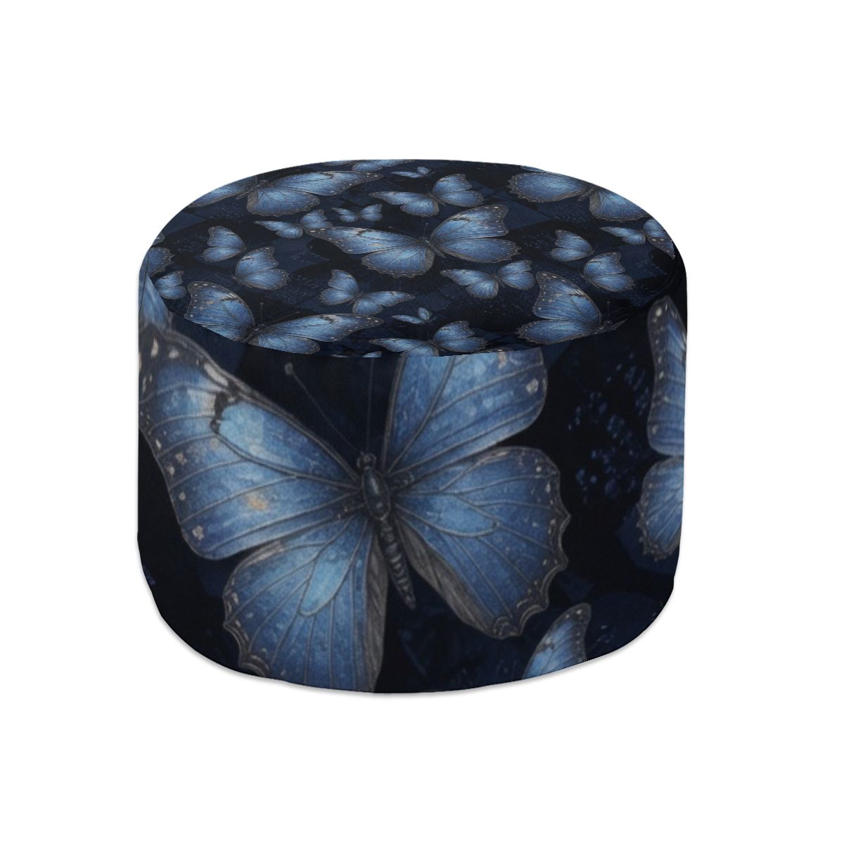 Round Pouf Ottoman 03motylemorpho