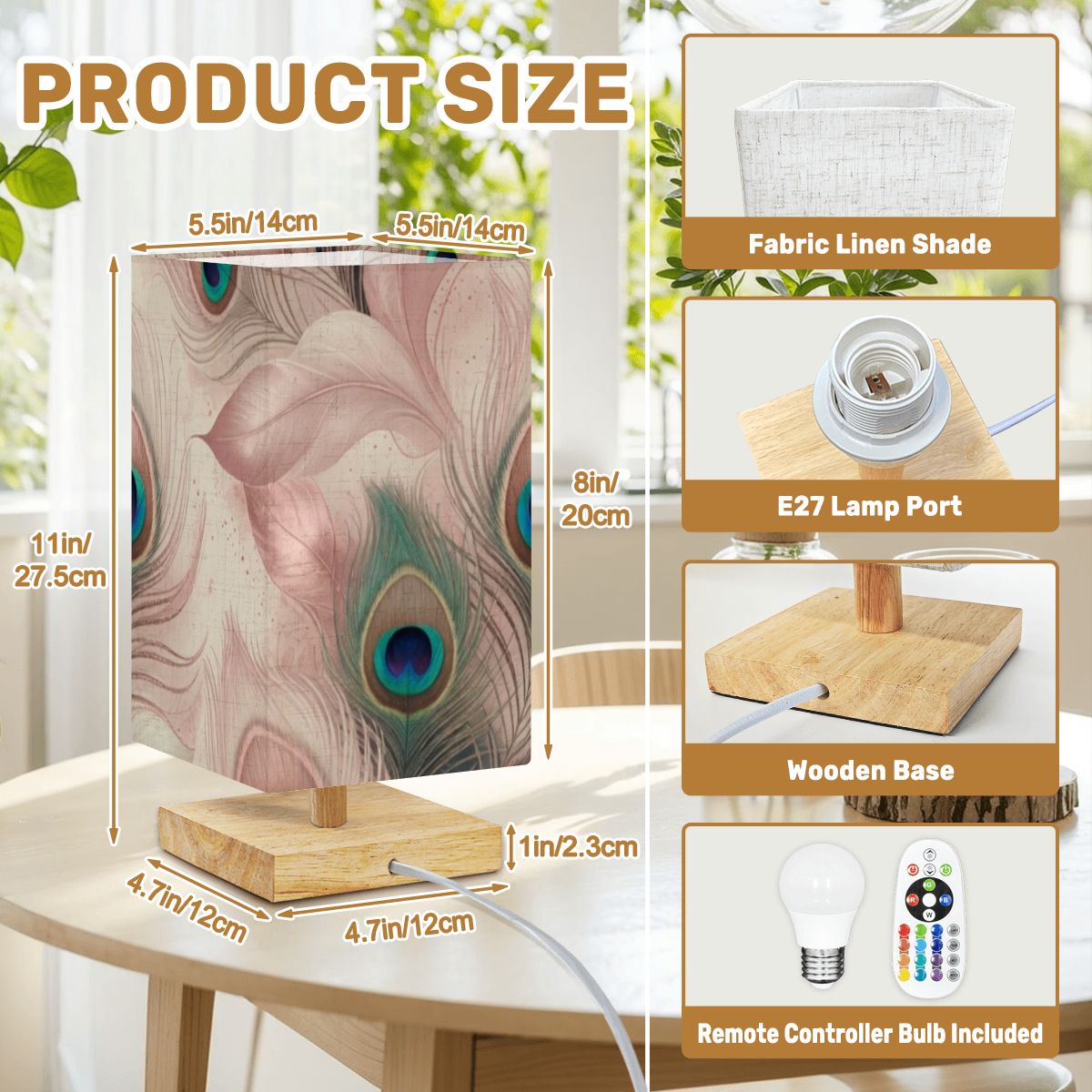Paw Blush — Square table lamp