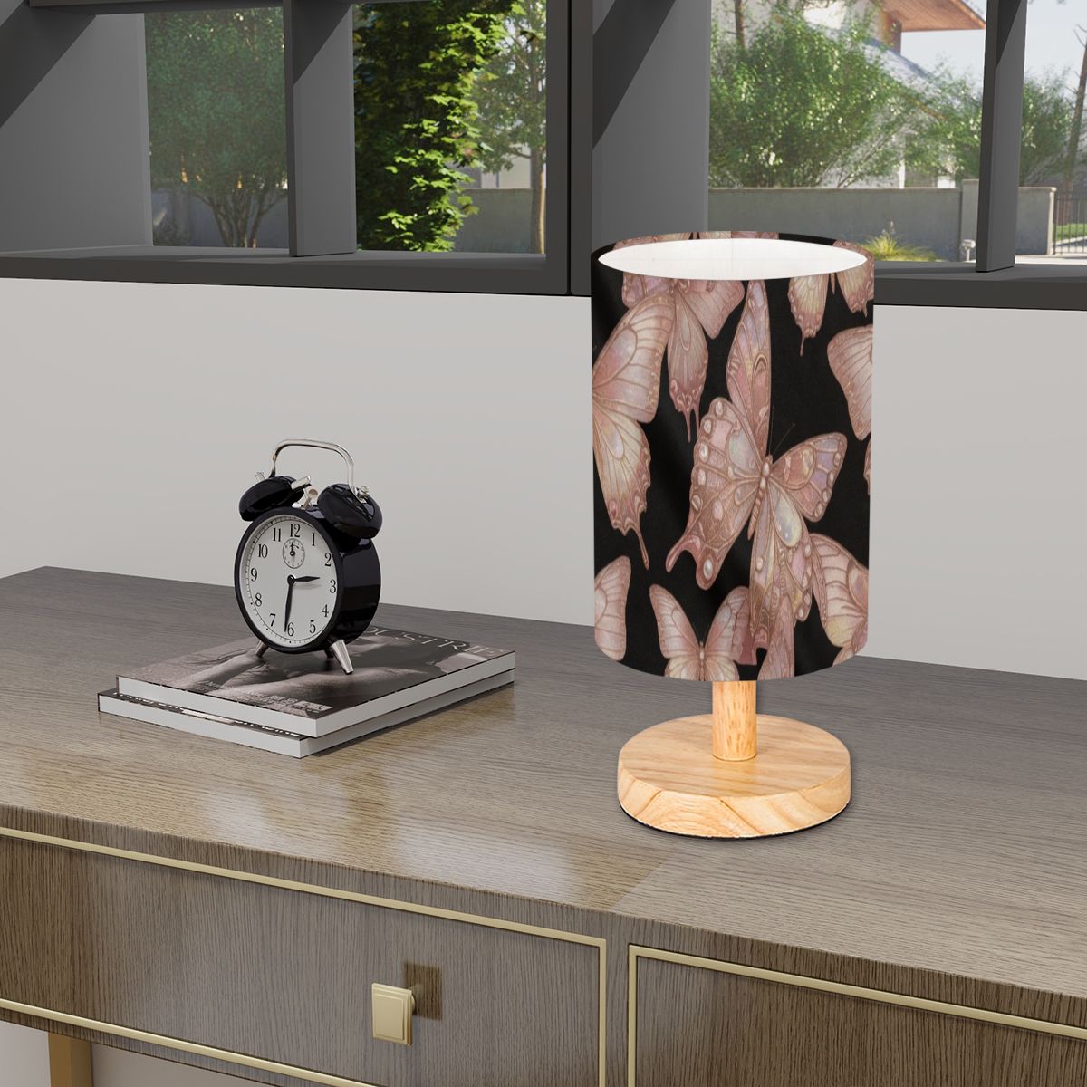 Motyle Rosegold — Lampa stołowa cylindryczna