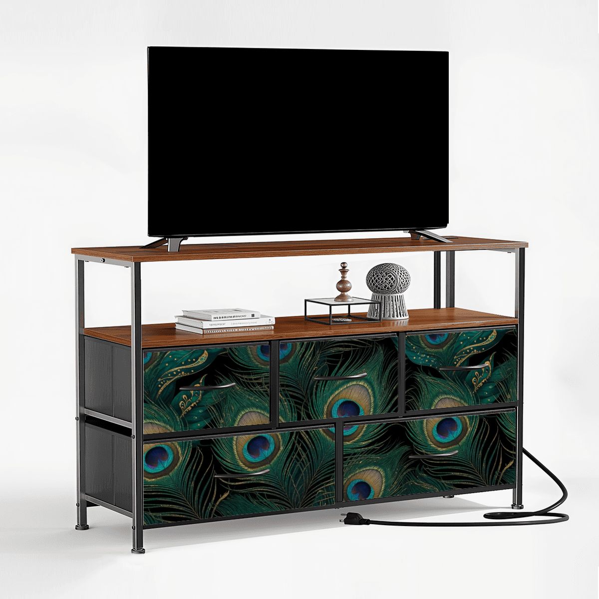 5Drawer TV Stand Dresser 04pawszmaragd