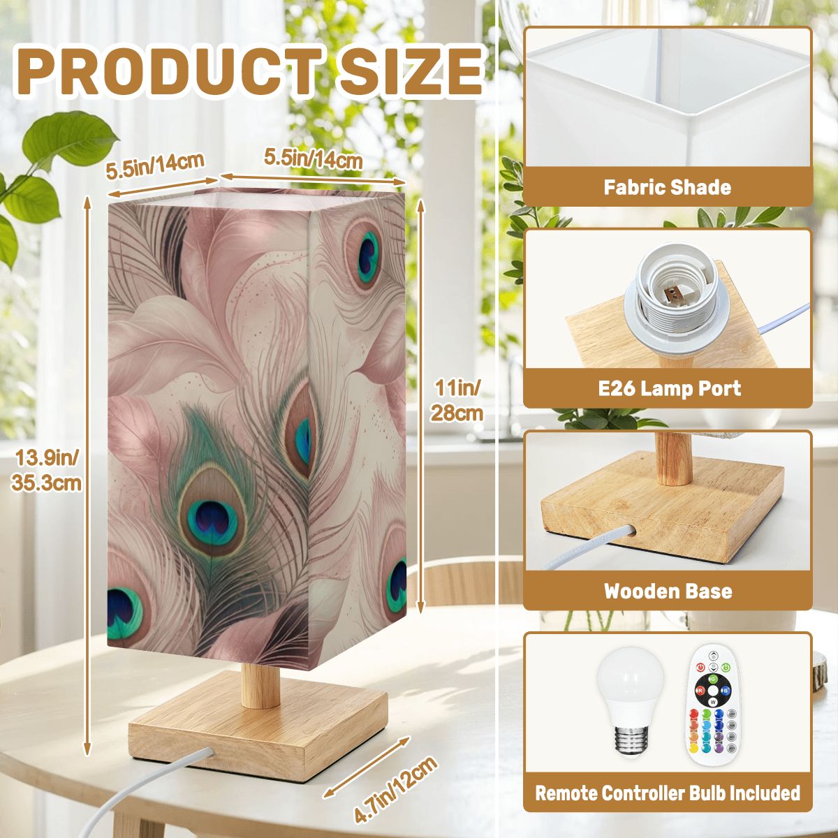 Paw Blush — Lampe de table carrée