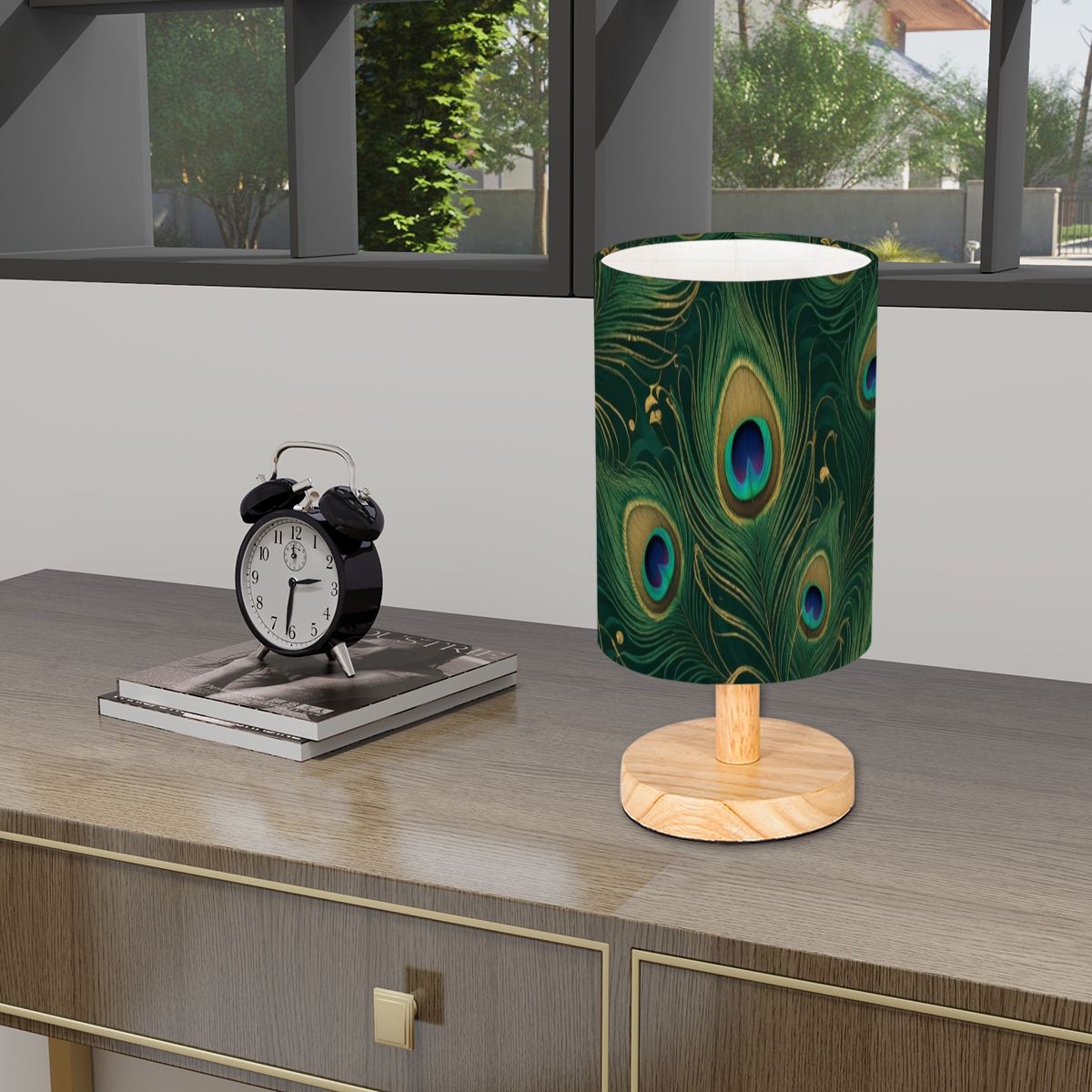Paw Teal Gold — Lampa stołowa cylindryczna