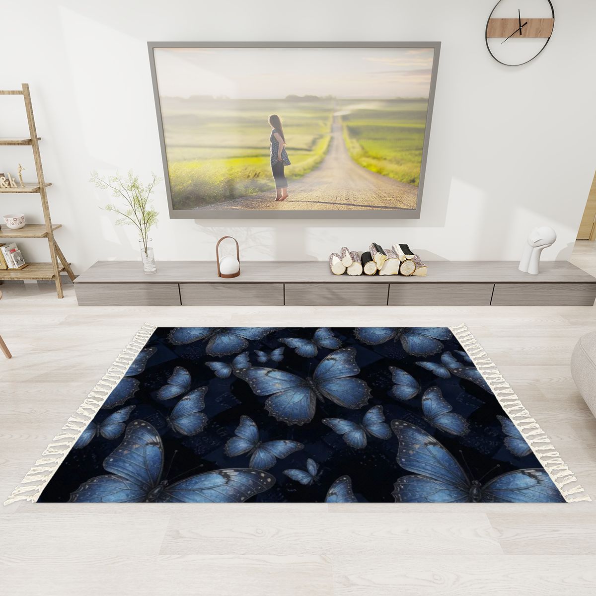 Motyle Morpho — Rug with tassels