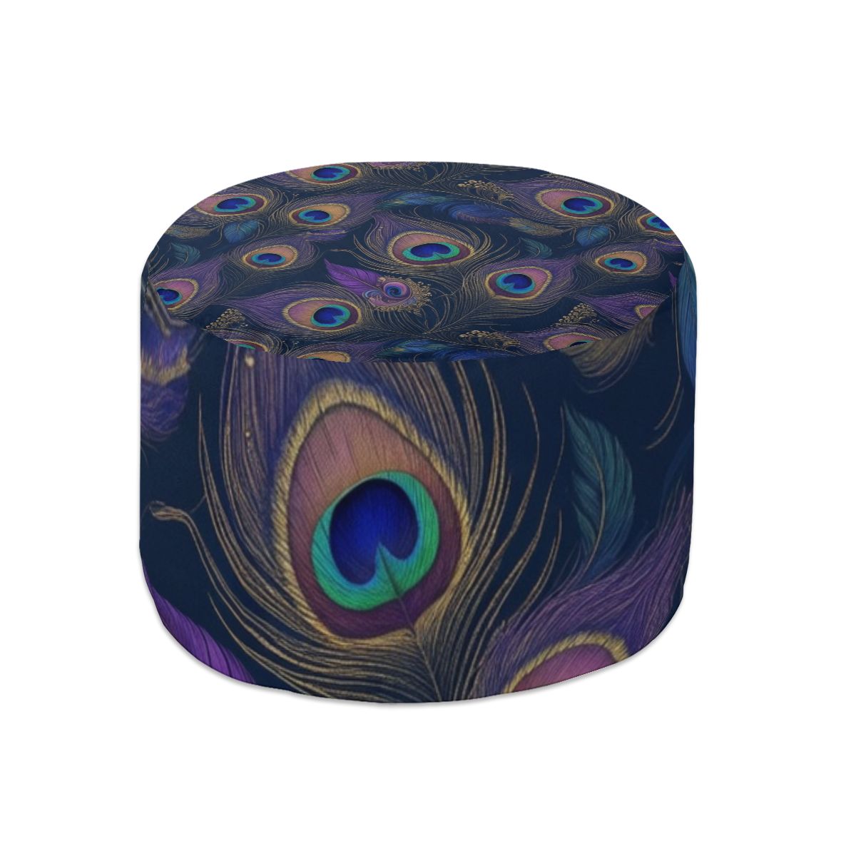 Round Pouf Ottoman 03pawametyst