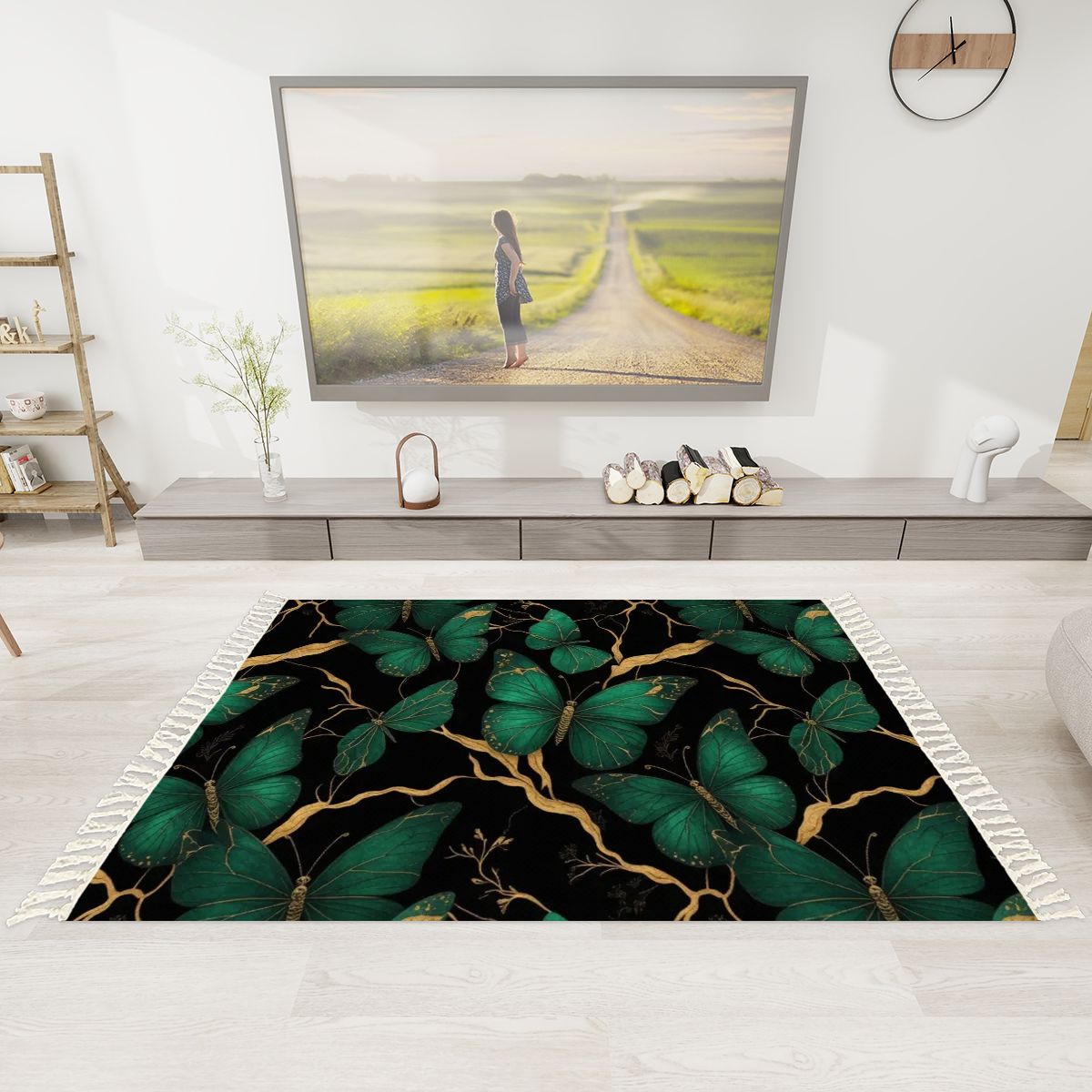 Motyle Szmaragd — Rug with tassels
