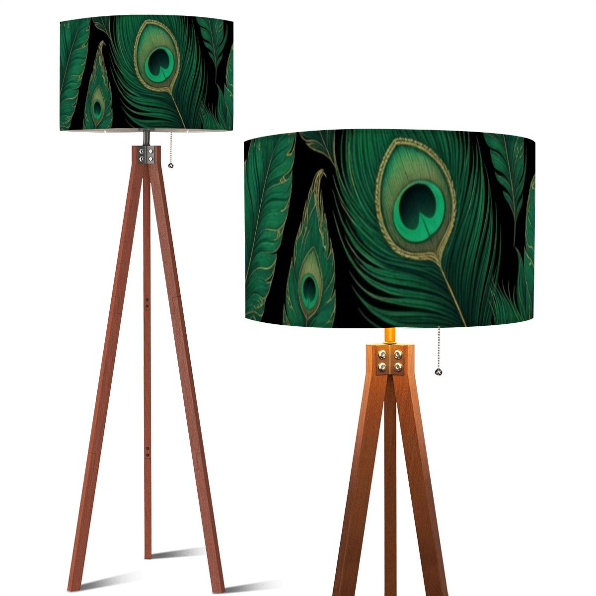 Paw Liscie — Lampa podłogowa na trójnogu