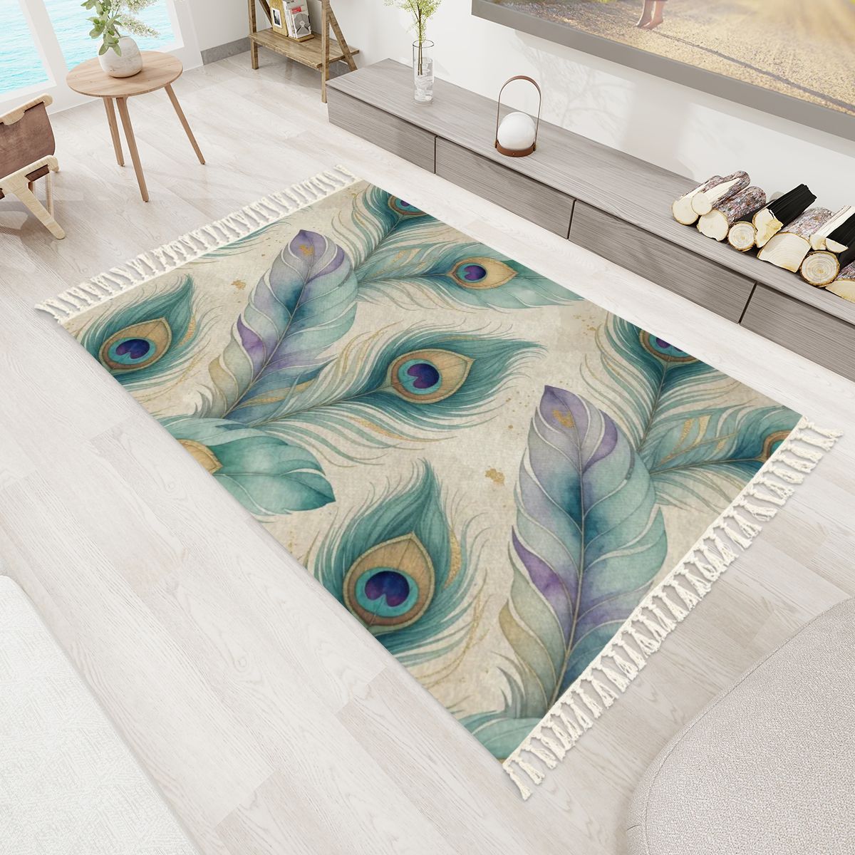 Paw Akwarela — Rug with tassels