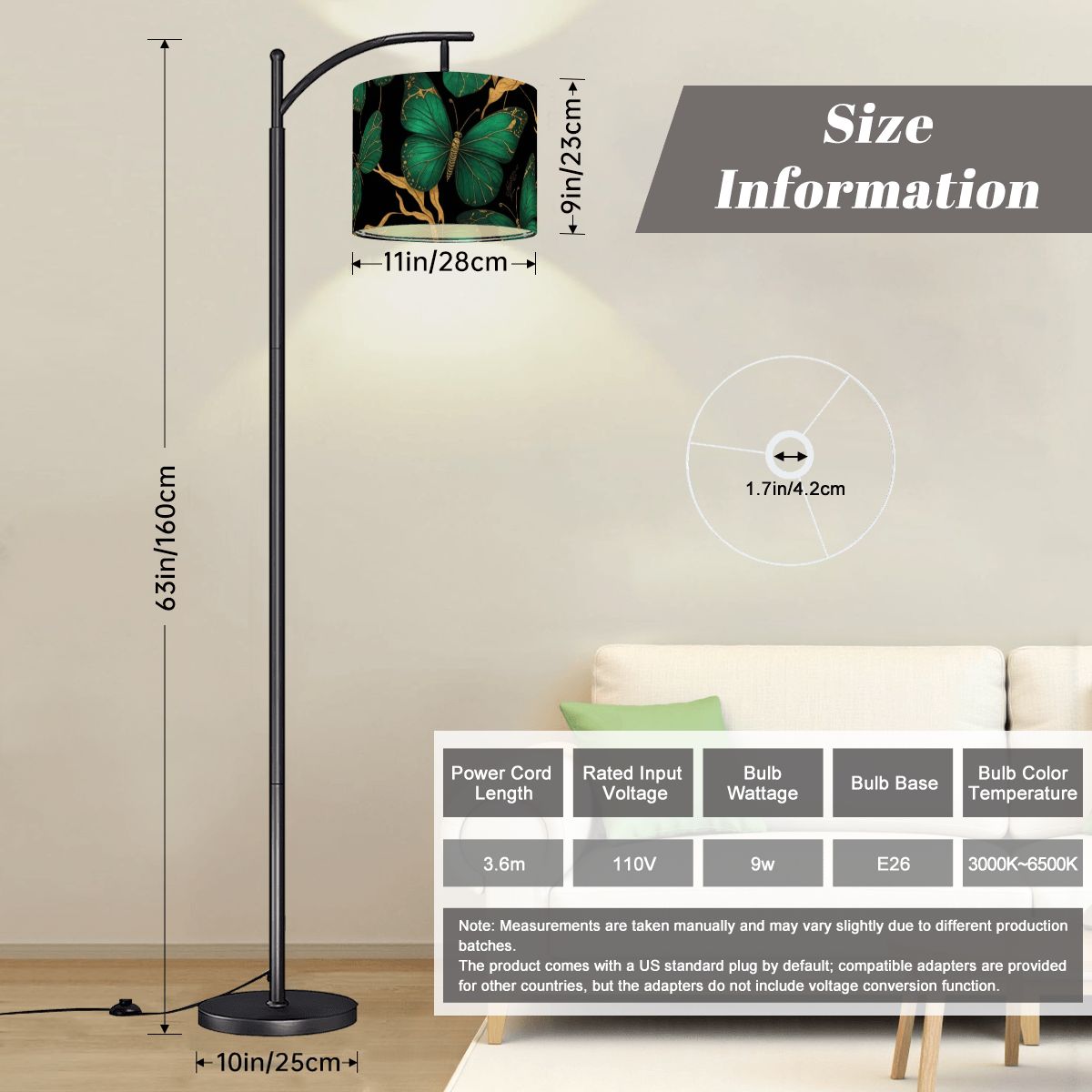 Motyle Szmaragd — Arc floor lamp