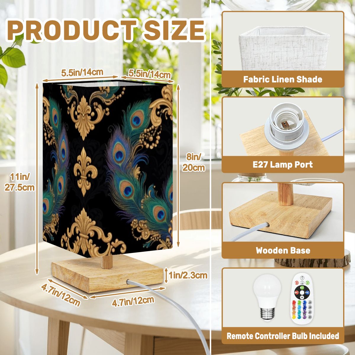 Paw Barok — Lampe de table carrée