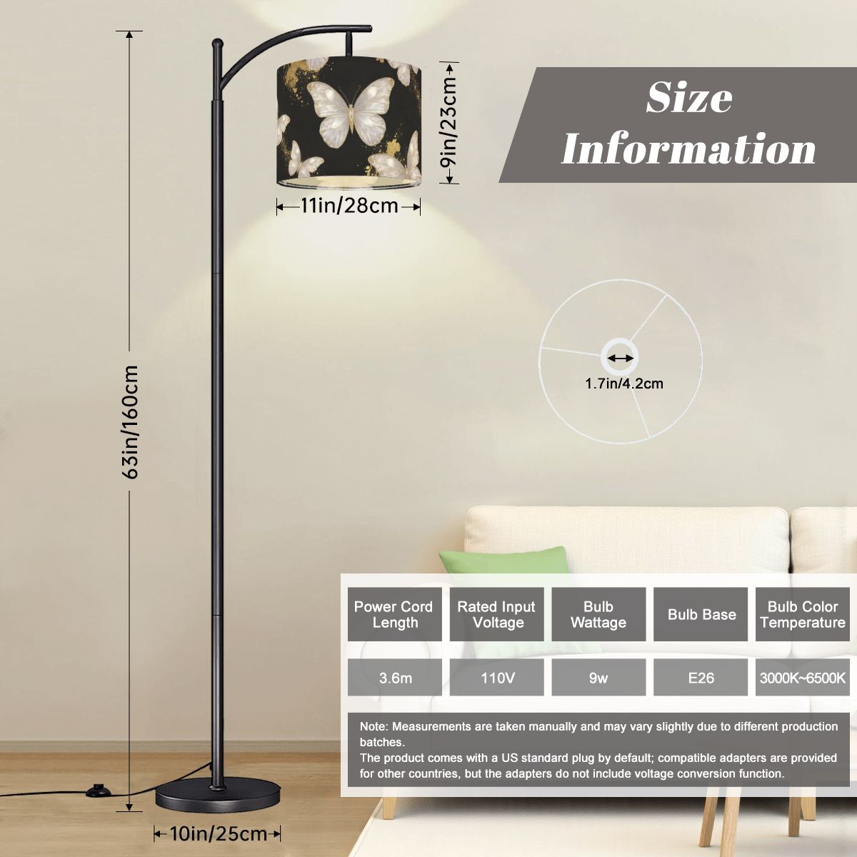 Motyle Perla — Arc floor lamp