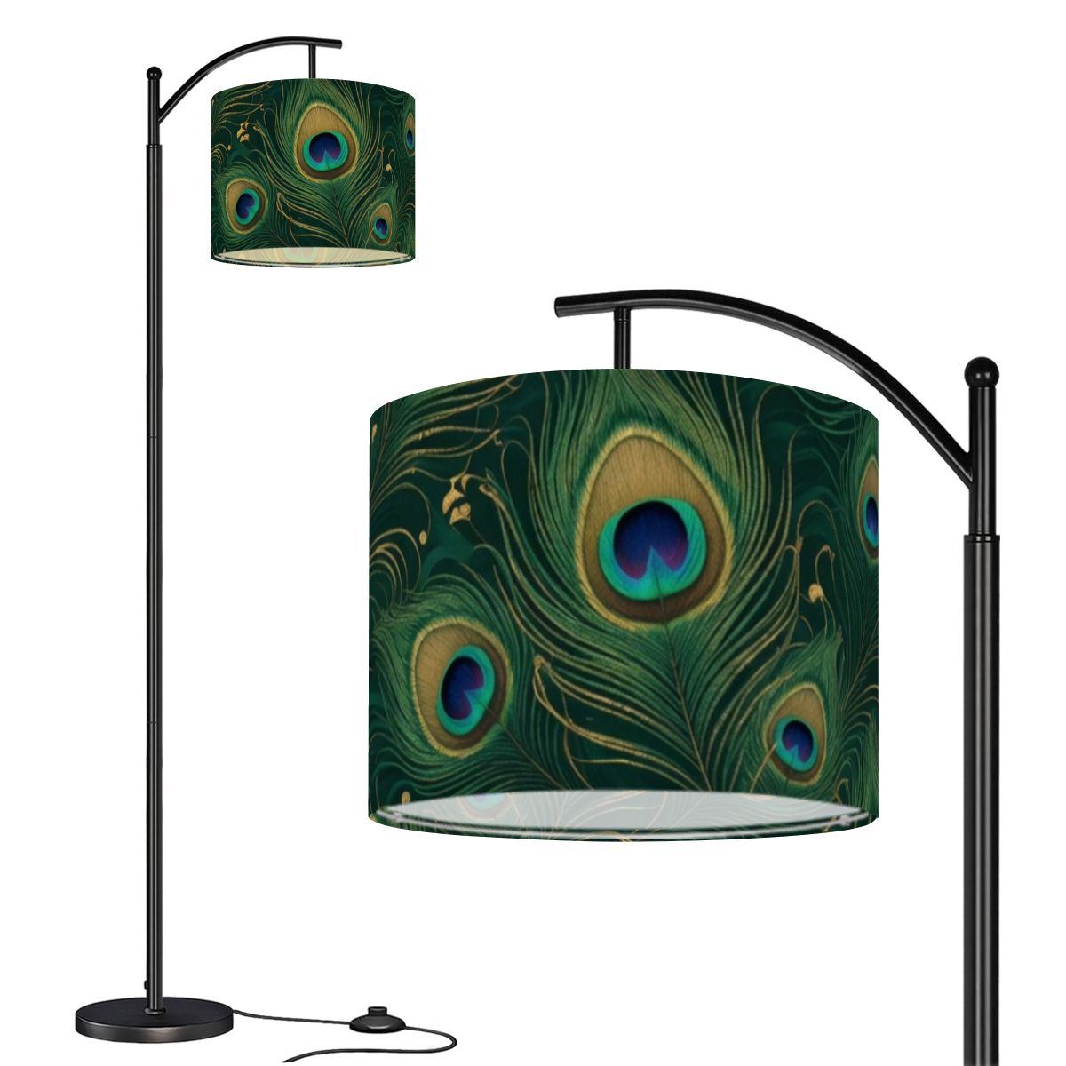 Paw Teal Gold — Lampadaire arqué