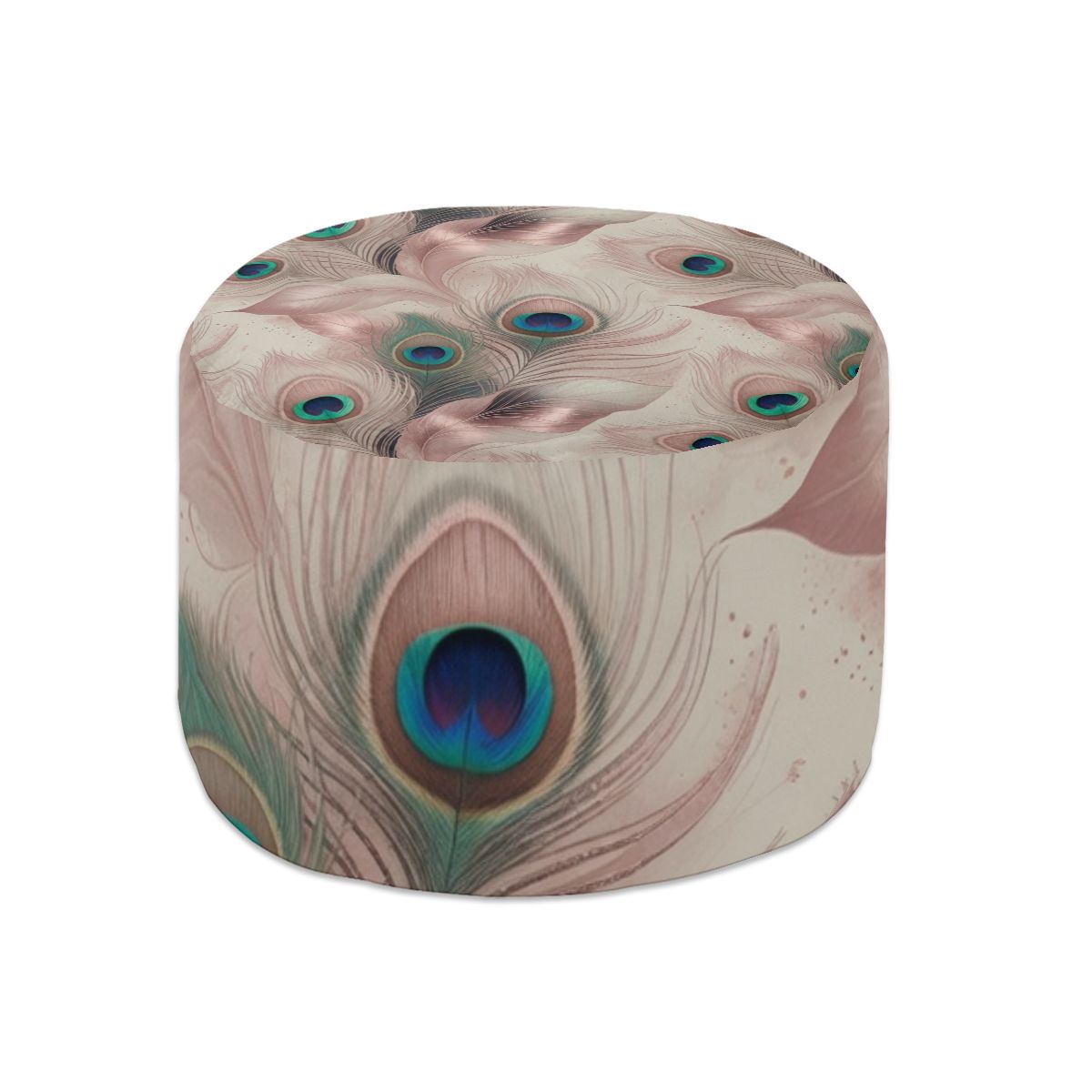 Round Pouf Ottoman 05pawblush