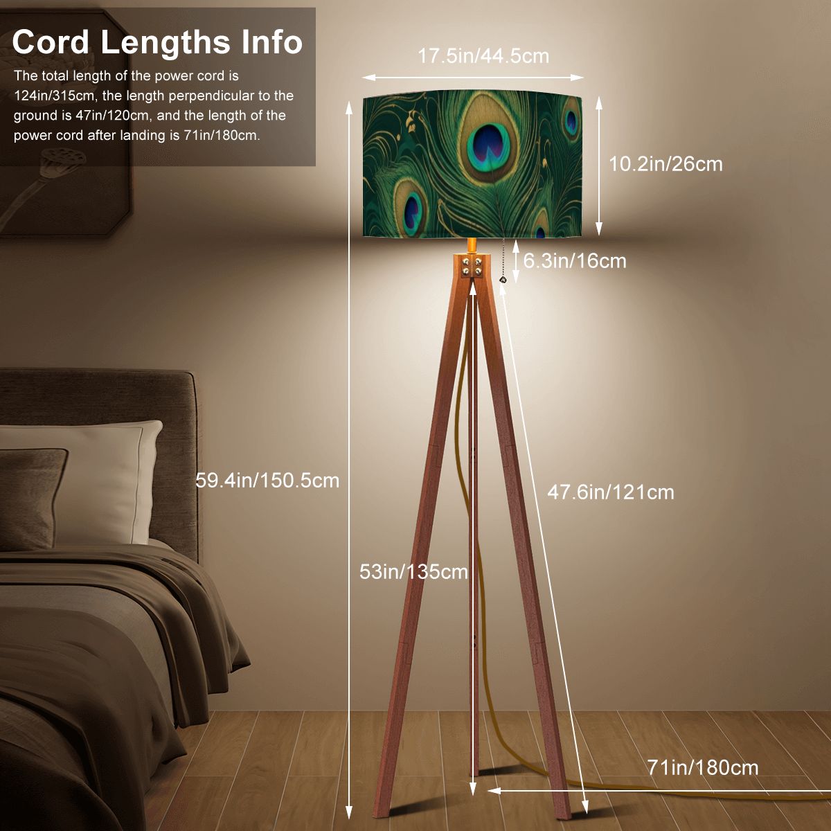 Paw Teal Gold — Lampa podłogowa na trójnogu