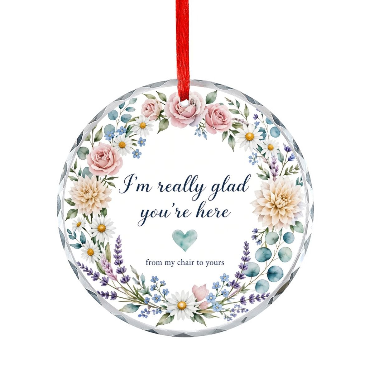 Round Glass Christmas Ornament (Made in USA) imreallygladornament