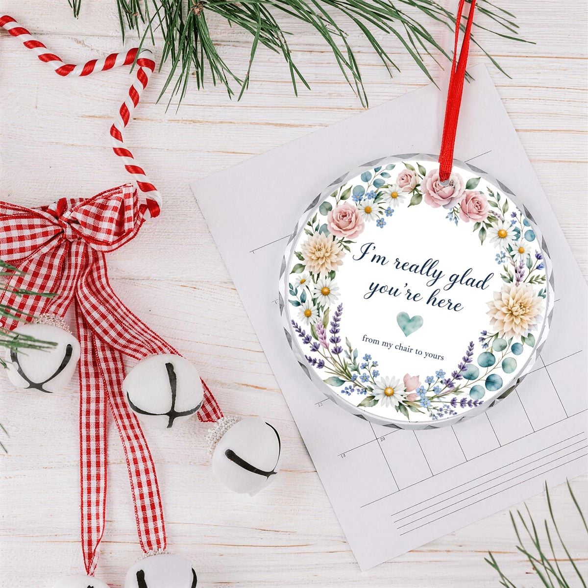 Round Glass Christmas Ornament (Made in USA) imreallygladornament – view 8