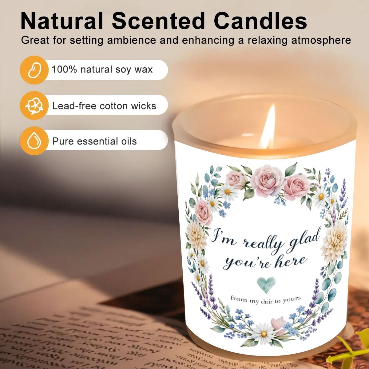 Frosted Jar Scented Candle with Lid (6oz) imreallyglad – view 3