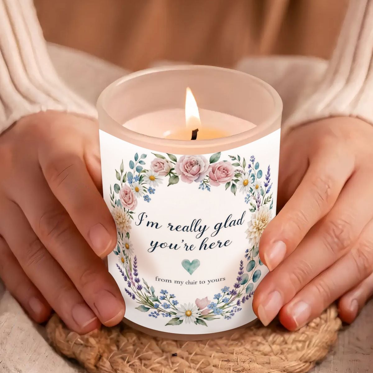 Frosted Jar Scented Candle with Lid (6oz) imreallyglad – view 4