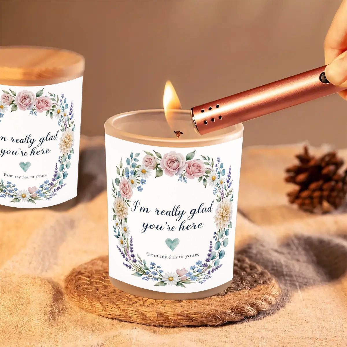 Frosted Jar Scented Candle with Lid (6oz) imreallyglad – view 5