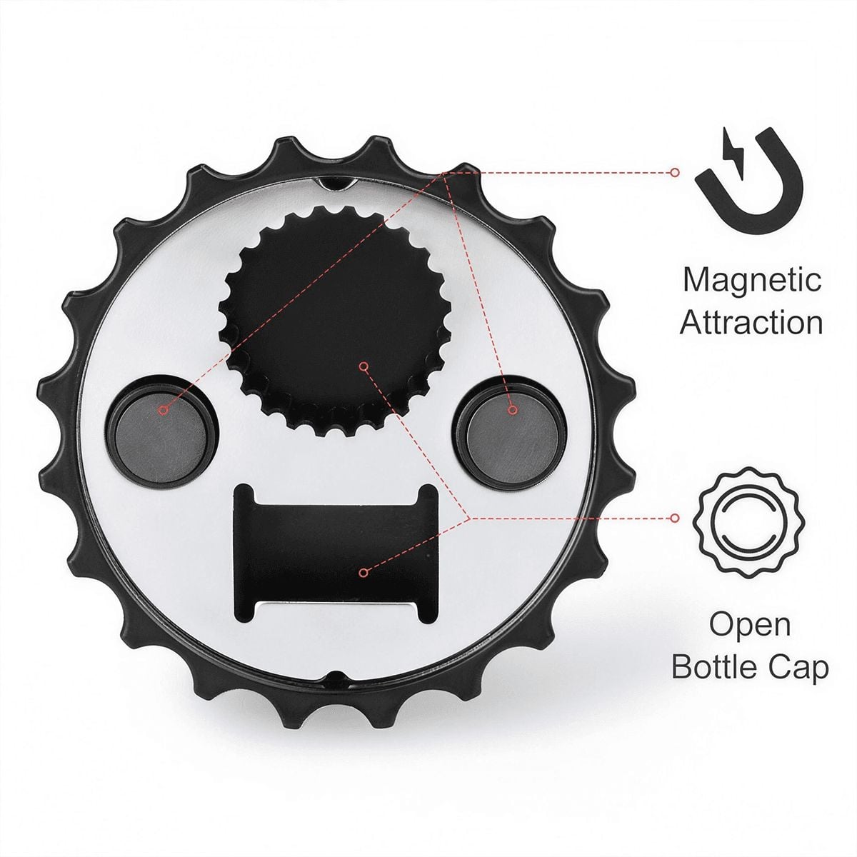 Magnetic Bottle Opener for Fridge Decor – view 7