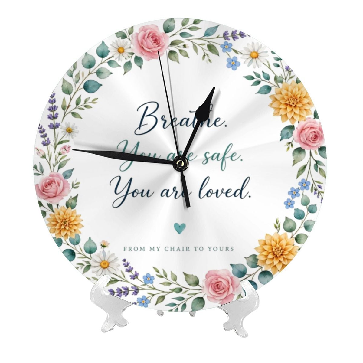 PVC Wall Clock without Numbers Scales with Stand (Made in USA) "breathe collection" – view 2