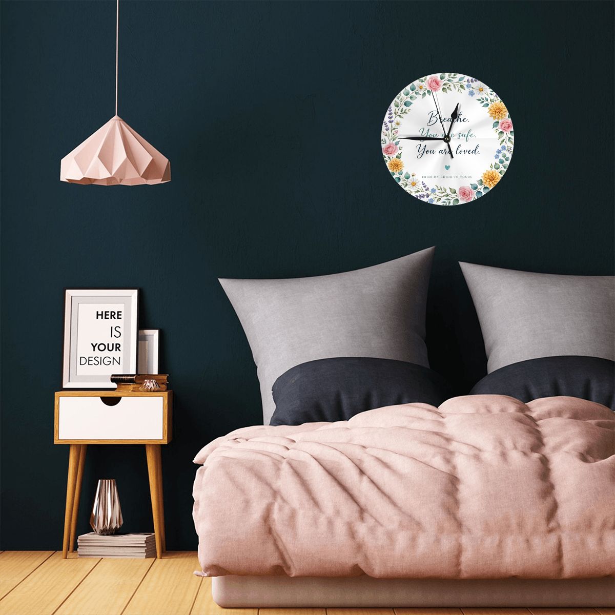 PVC Wall Clock without Numbers Scales with Stand (Made in USA) "breathe collection" – view 4