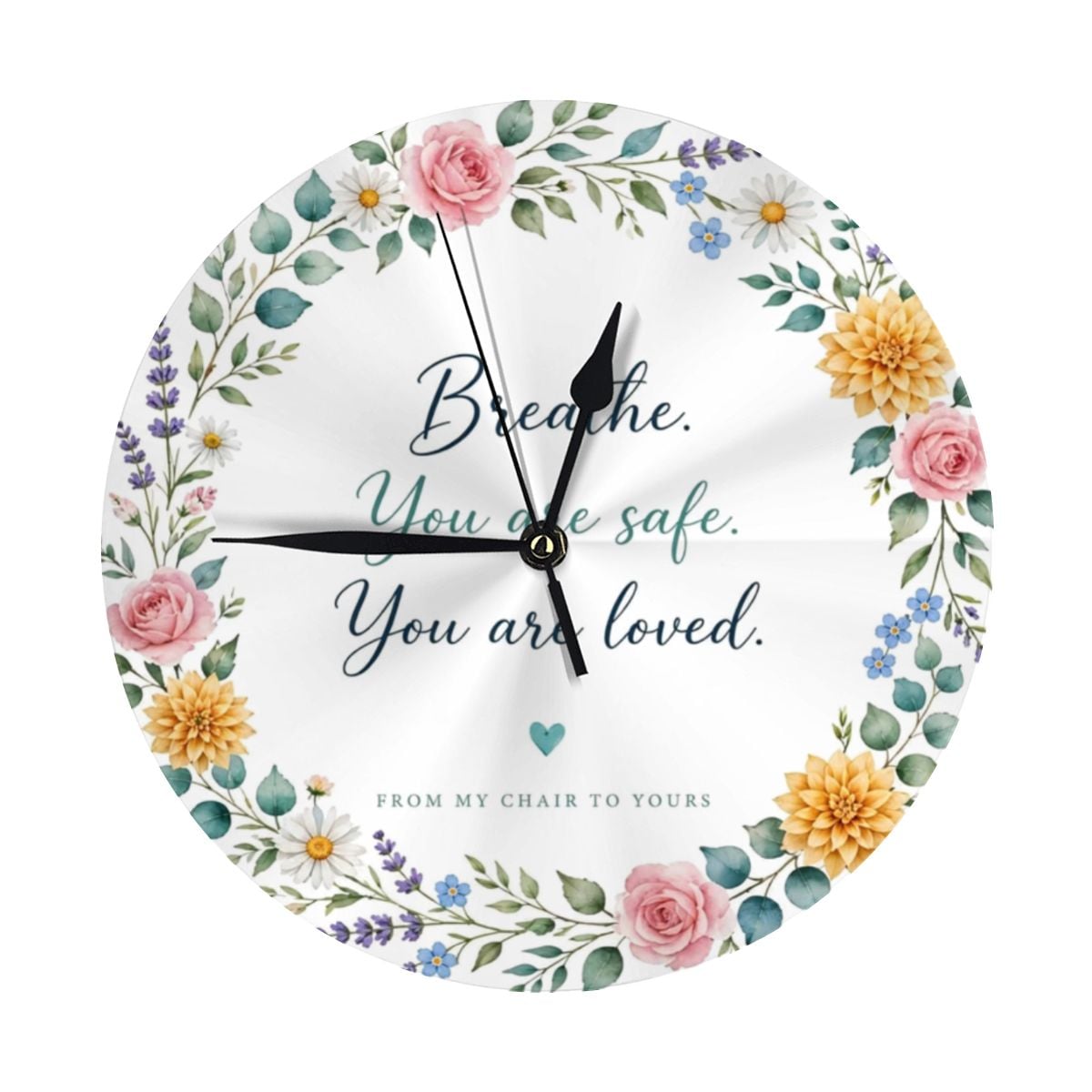 PVC Wall Clock without Numbers Scales with Stand (Made in USA) "breathe collection"