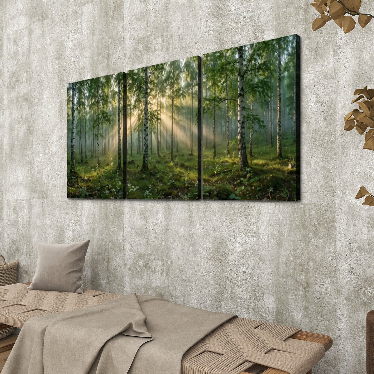 3 Panels Canvas Prints Wall Art (Set C) Forest Image – view 3