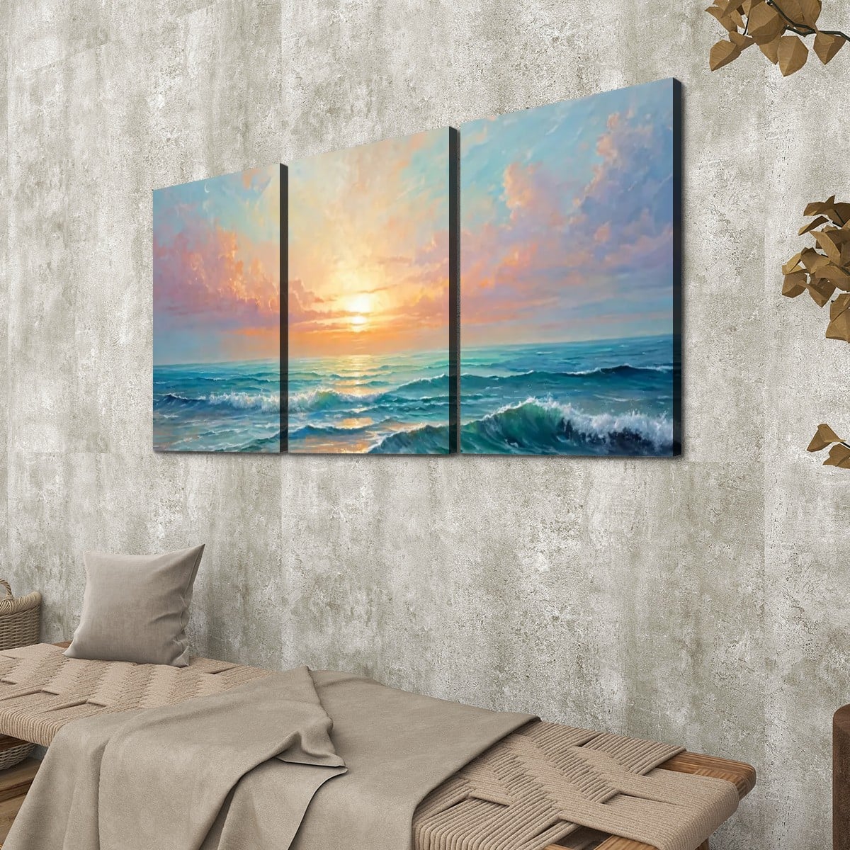 3 Panels Canvas Prints Wall Art (Set C) Water Color – view 3