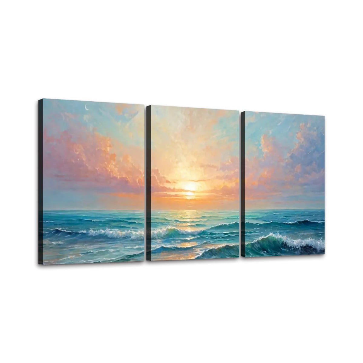 3 Panels Canvas Prints Wall Art (Set C) Water Color